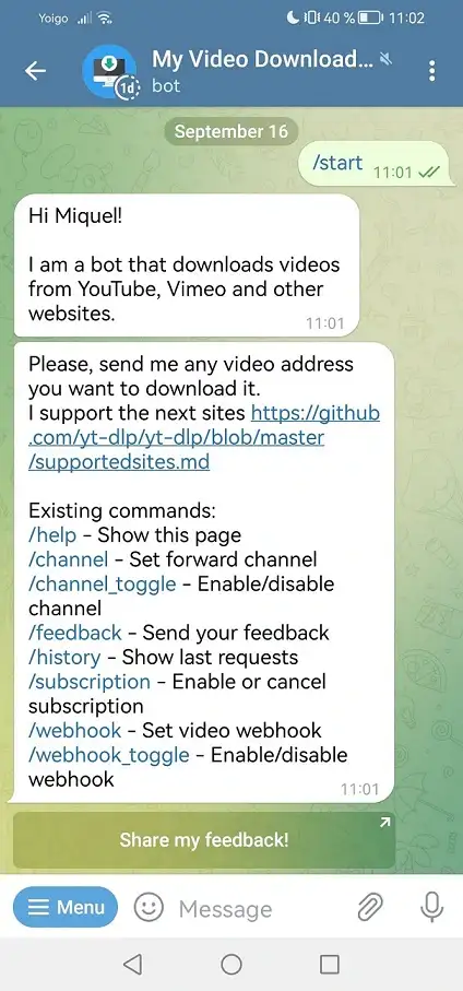 Telegram Video Download Bot