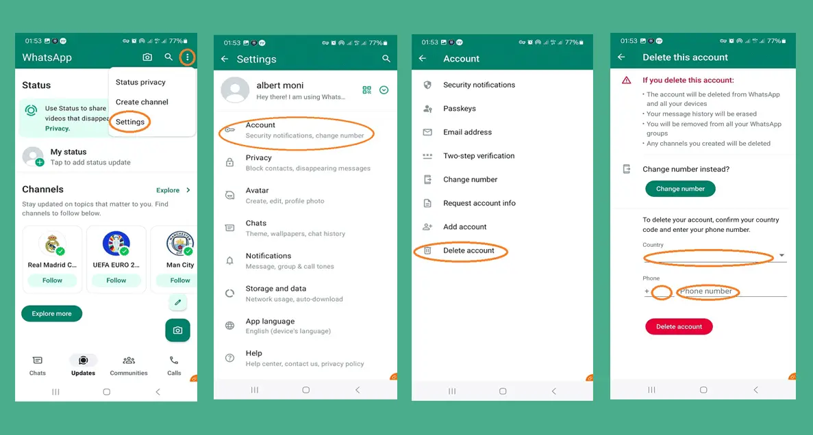 Whatsapp how to log out