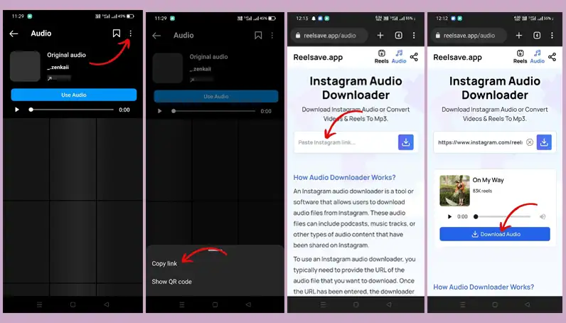 download audio songs from Instagram